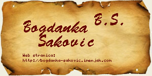 Bogdanka Saković vizit kartica